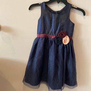 Midnight blue shimmering skirt party dress. Size 7-8